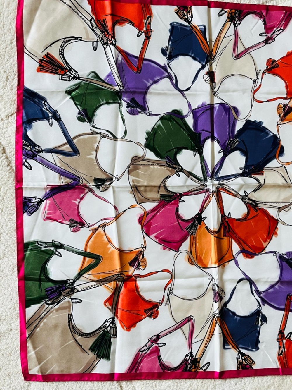 Coach Vintage Duffle Sac Silk Scarf - Picture 6 of 7